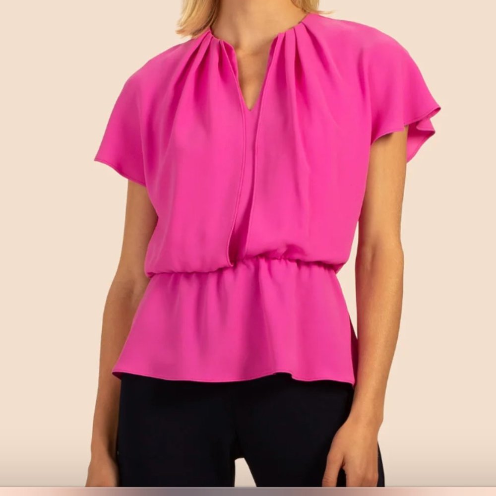 Trina Turk Heron Top- Pink NWT (M) Made in USA